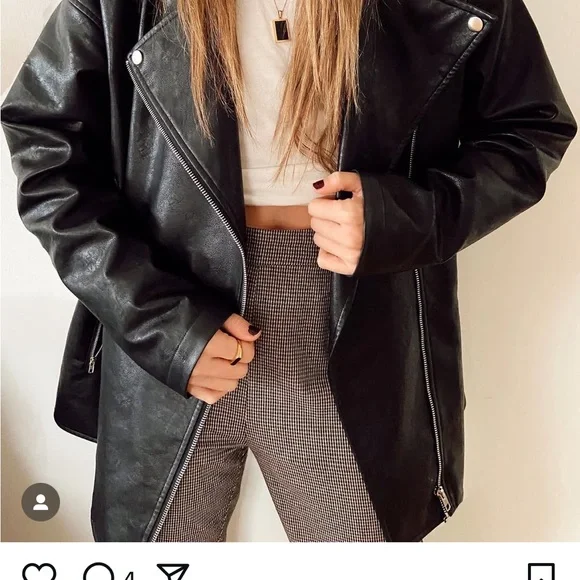 Women's Black Leather Jacket: 12th tribe x Salty Blonde - Picture 1 of 3